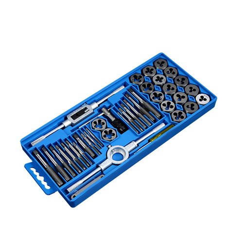 US 40 Pc Carbon Steel SAE & METRIC Tap and Die Set Adjustable Wrench T-Handle - 第 10/11 張圖片