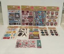 NEW Crafters Square Lot of 9 Pkgs - Scrapbooking - Stickers - Tiles - Puffy