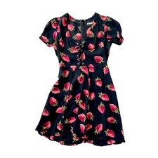 Reformation “Koa” strawberry print short sleeve mini dress size 2P