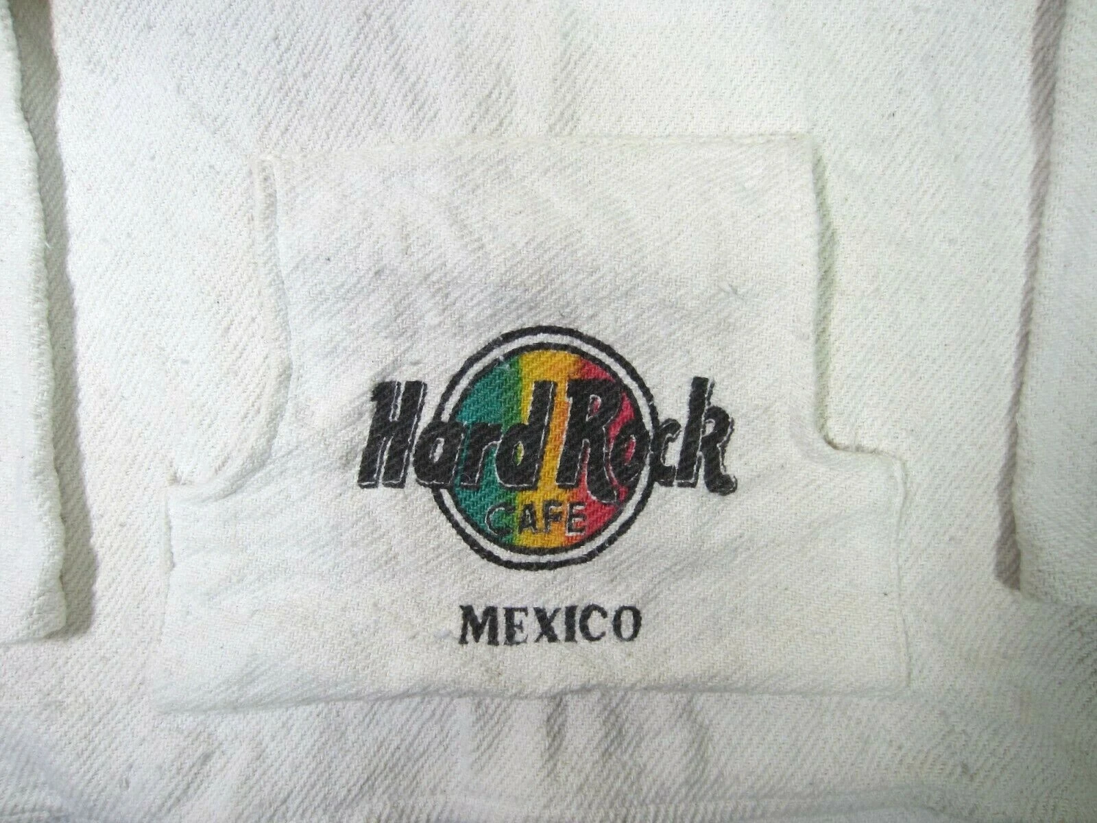 OFF WHITE Giacca con cappuccio vintage primi anni 90 bianco sporco logo Cancun cotone turistico grafica