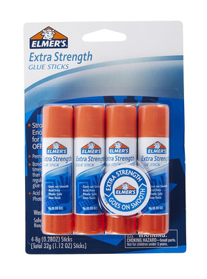 Extra Strength Glue Sticks, Washable, 8 Grams, 4 Count