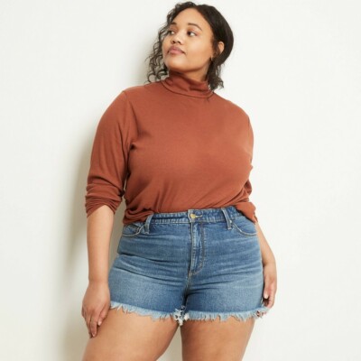 Ava & Viv Women's Plus Size Long Sleeve Turtleneck Knit Shirt Size 2X Brown E22