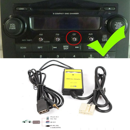 3.5mm Car USB AUX Adapter CD Changer 