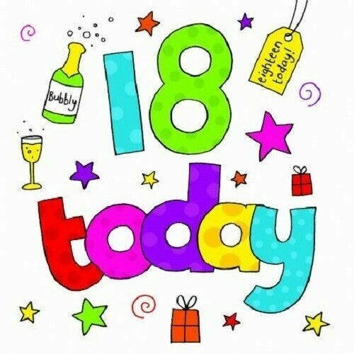 18 eighteen happy Birthday card twizler bubbly