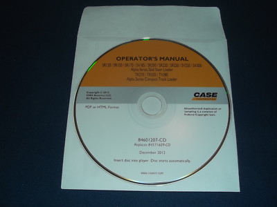 CASE SR130 SR150 SR175 SV185 SR200 SR220 SR250 OPERATOR MAINTENANCE MANUAL CD