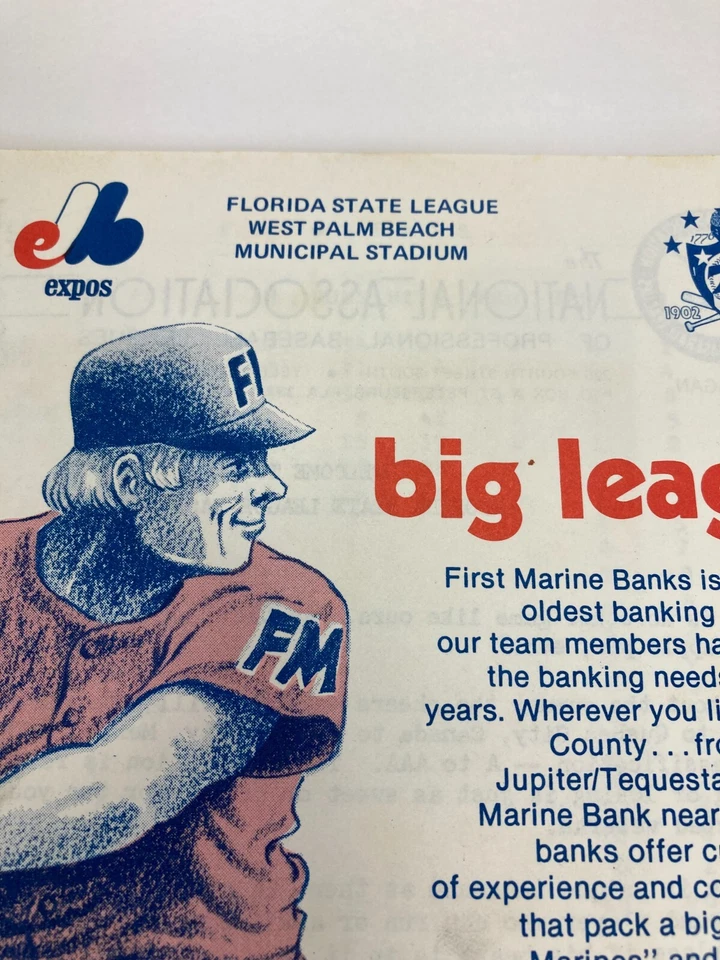 VTG West Palm Beach Expos Minor League Baseball Program 1976 Florida St League - Image 2 of 4