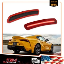 For 2020-2025 Toyota GR Supra Smoked Rear Bumper Red LED Side Marker Lights 2PCS