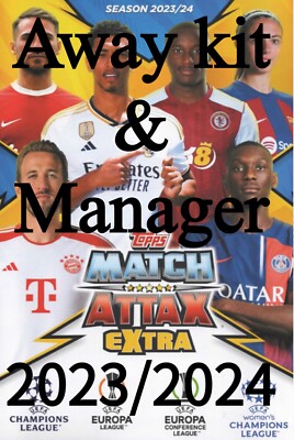 Match Attax 2023/2024 Extra 23/24 Topps Away Kit & Manager Cards # 46 - 99