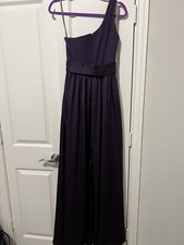 David’s Bridal Vera Wang One Shoulder Bridesmaid Dress Purple Amethyst Size 4