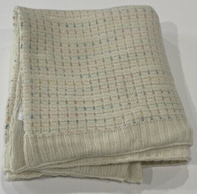 Rare HTF Koala Baby Rainbow Ecru Cream Ivory Off White Neutral Sweater Blanket