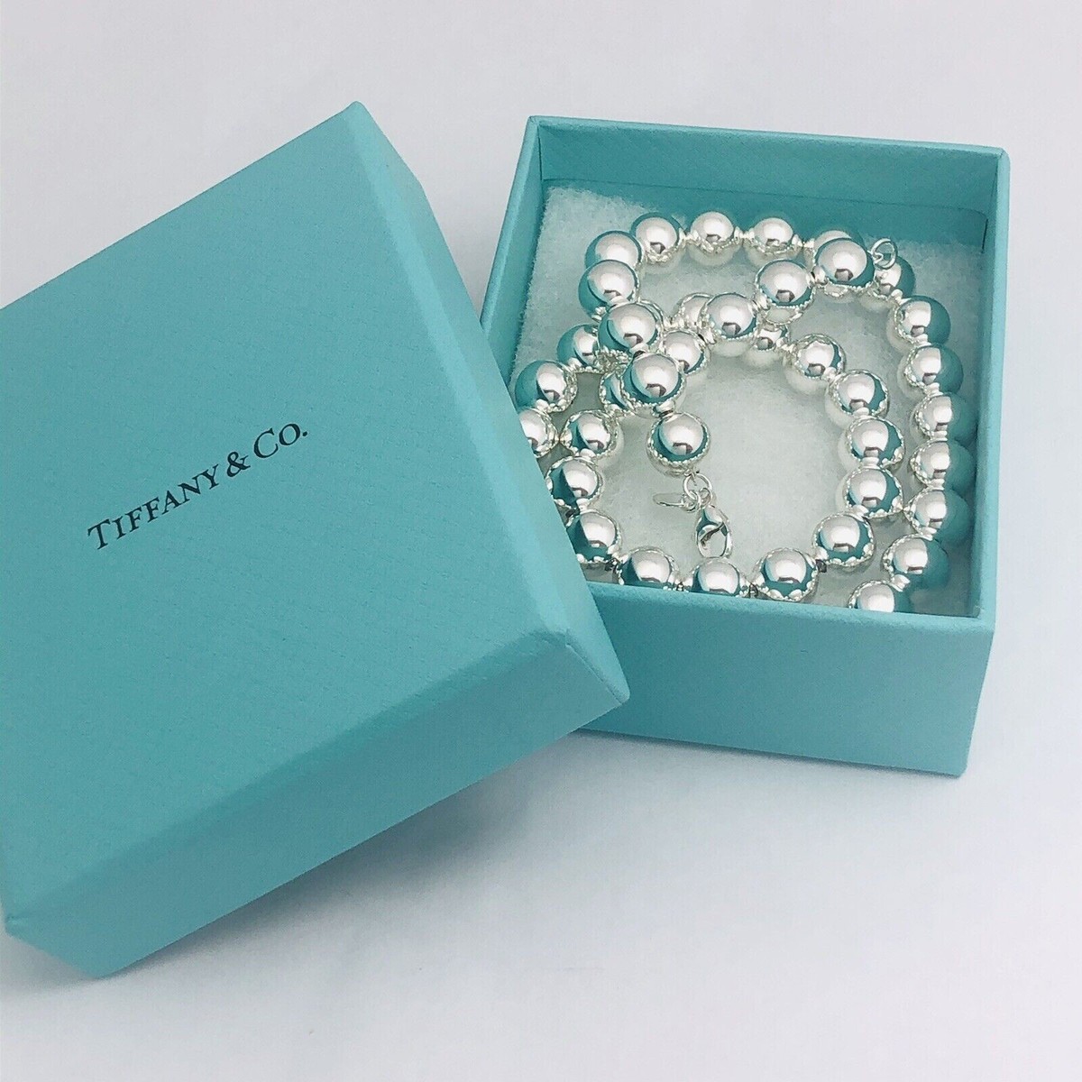20” Tiffany & Co HardWear Bead Ball Necklace 10mm in Silver w