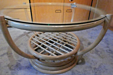 Rattantisch rund mit Glasplatte