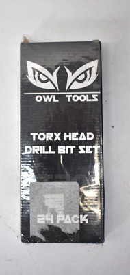 Owl Tools T20 Torx Bits 24 Pack 6 Point Star Bit Hex Shank Steel Alloy w Case