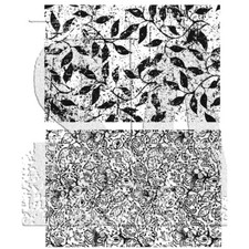 Tim Holtz Stampers Anonymous "BOTANICAL BATIK" Leaves Rubber Cling Stamp Set