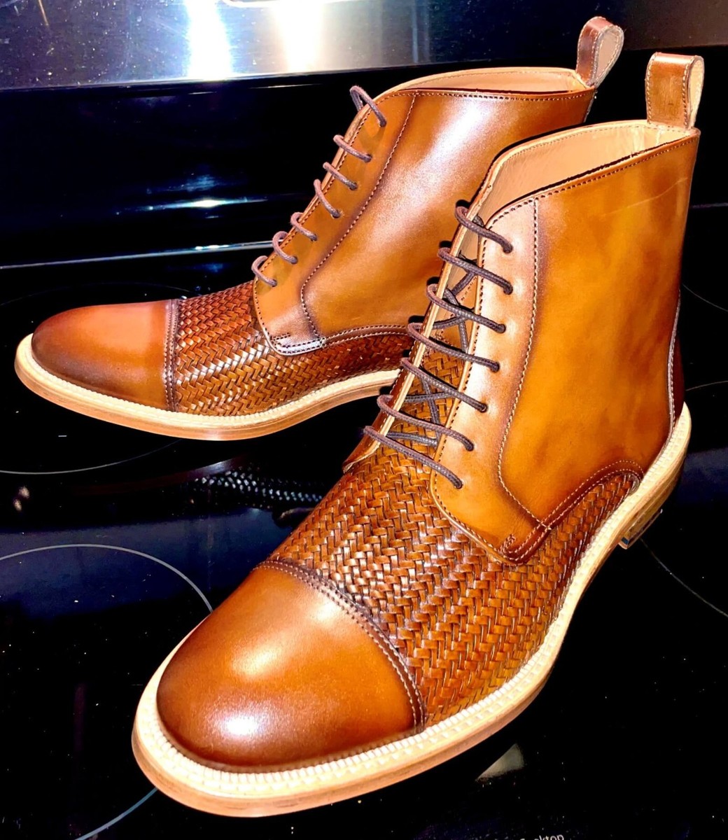 GINANNI Mens 12 Mount Solaro Italian Calf Leather Chukka 