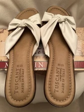 Tuscany by Easy Street Cella Criss-cross slide Wedge Sandals Size 11M 