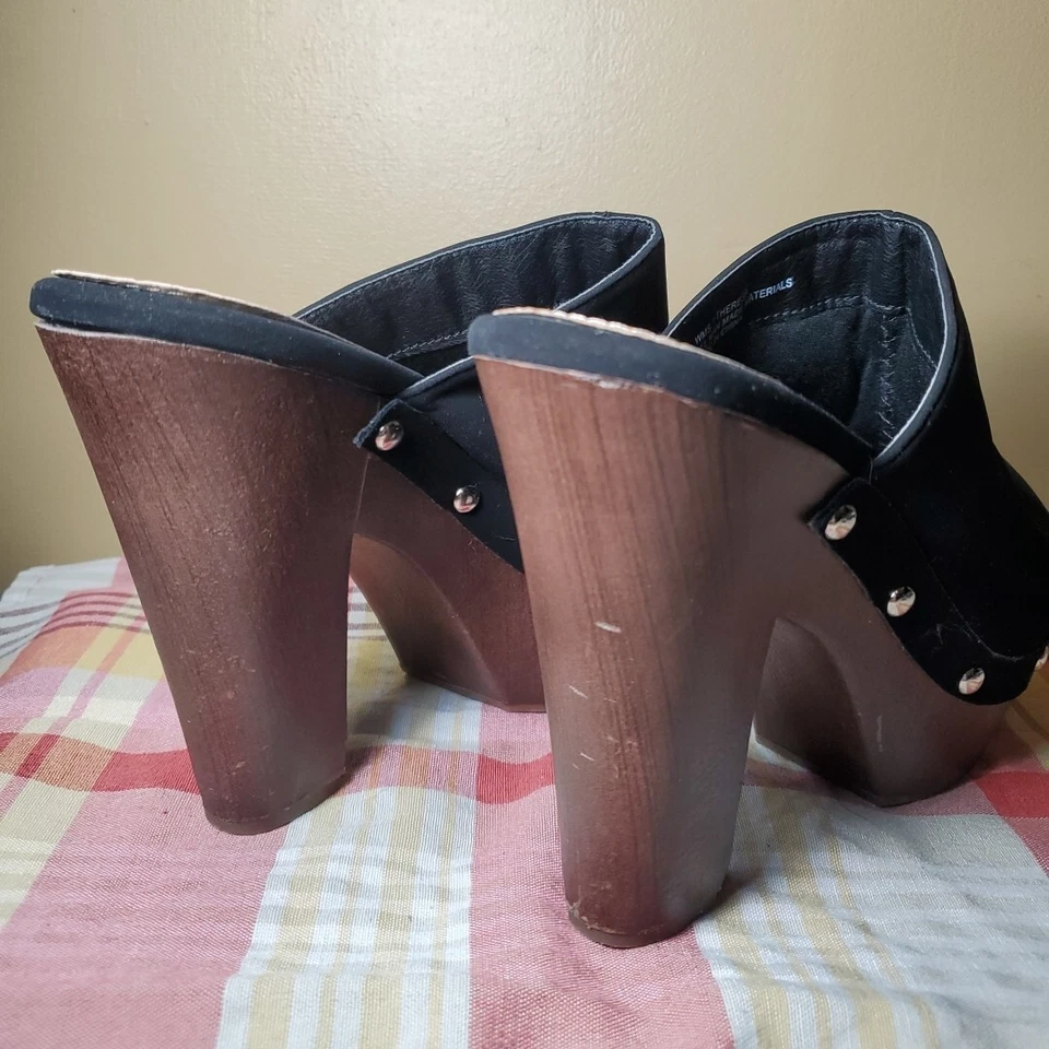 Report Teresa Black Suede High Heel Studded Platform Shoes Womans Size 7 - Image 3 of 4