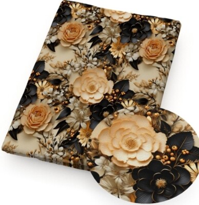 Fall floral 3D Polyester Cotton blend fabric Spring flower 20''x55'' 1234673