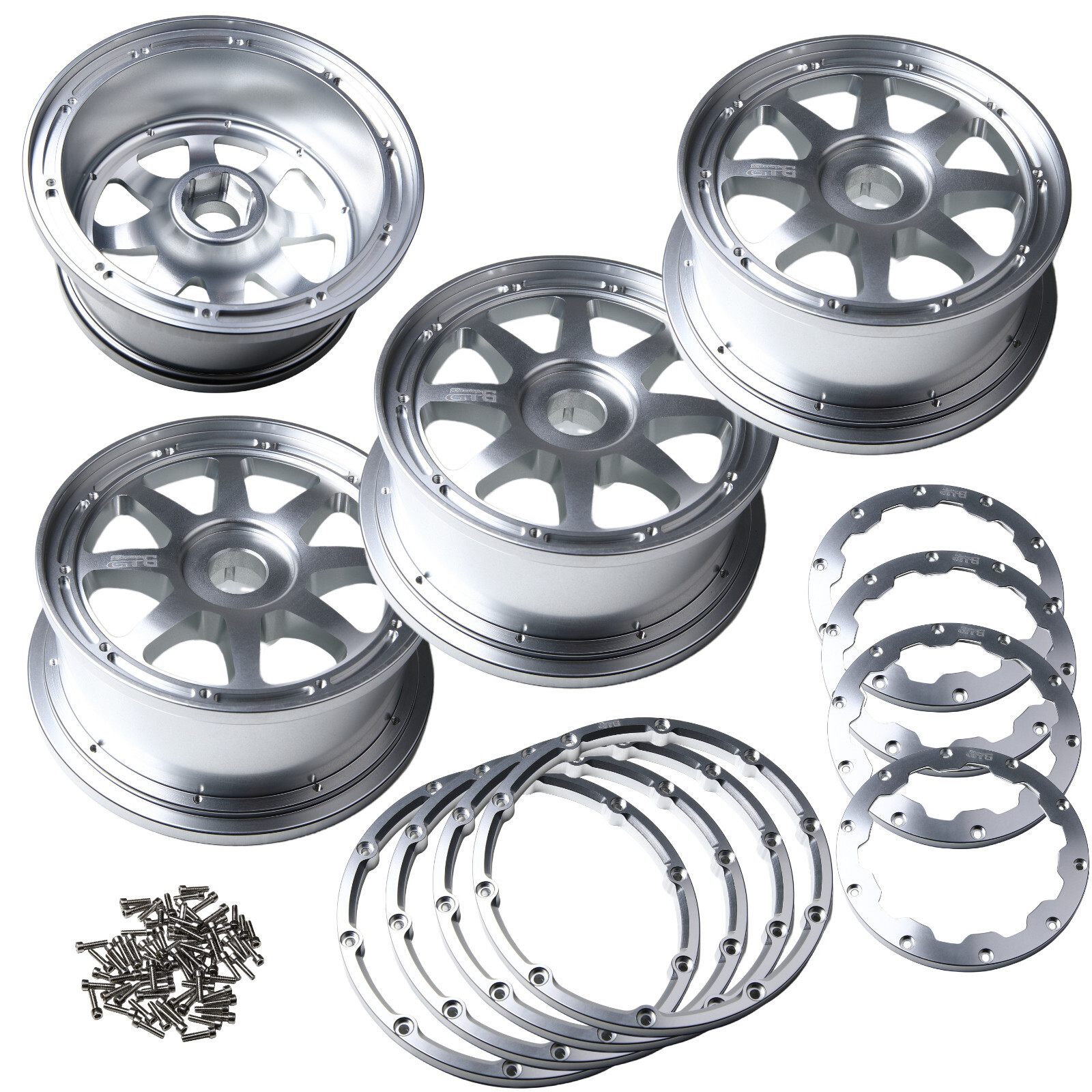 GTB Aluminum Front Rear Wheel Hub / Ring Set for 1/5 RC Car Losi DBXL ...