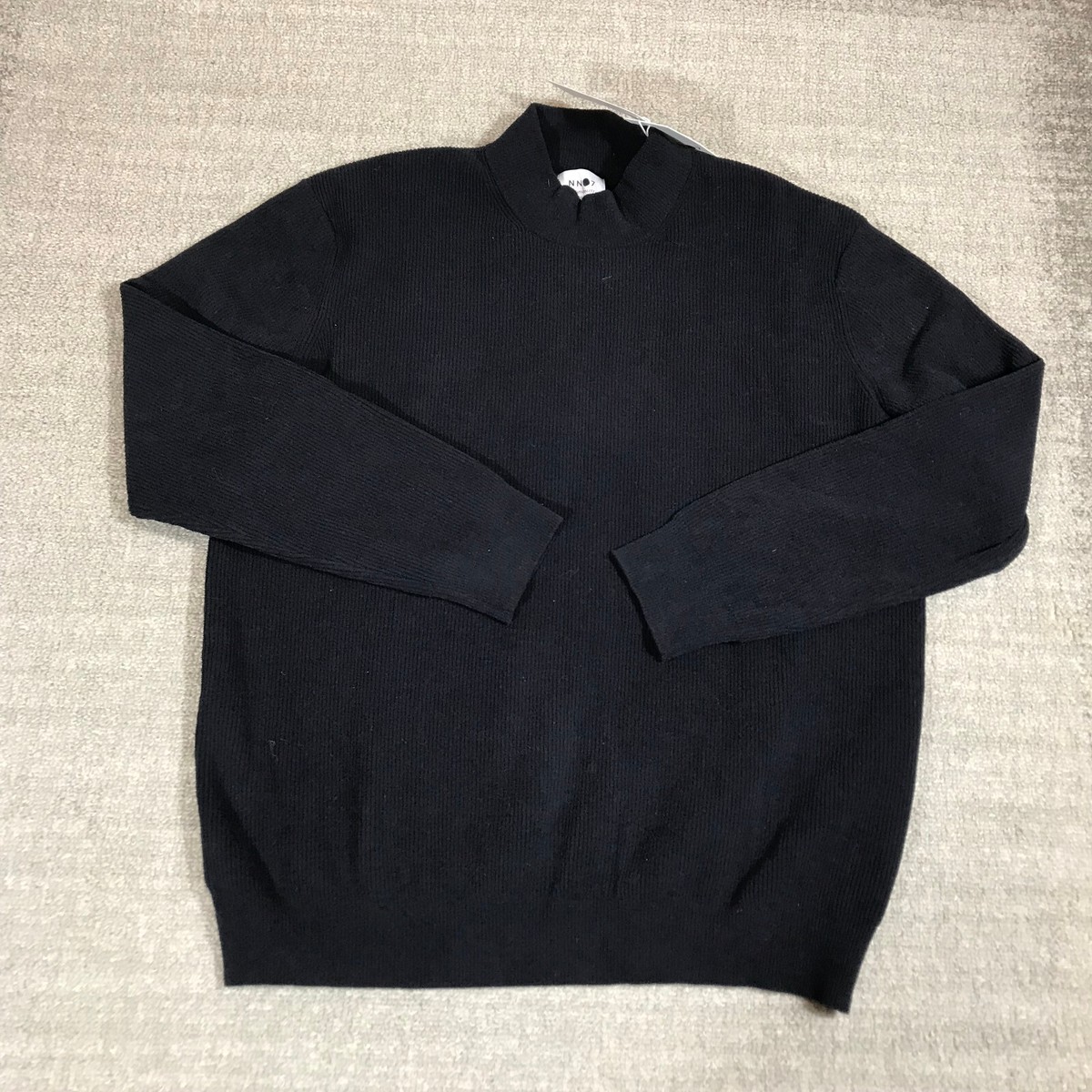 NNO7 Sweater Mens Large No Nationality Turtleneck Pullover Navy