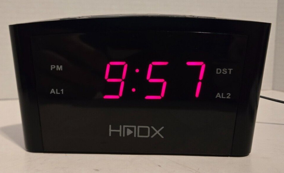 HMDX Digital Alarm Clock New BU Battery Installed/Manual/DST/USB Charging featured image