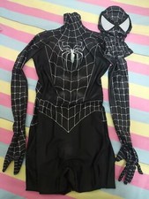 Black Amazing Spiderman Jumpsuit Venom Cosplay Suit Halloween Adult Kids Costume