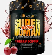 Alpha Lion Super Human Burn Cherry Popper Fat Burner Pre-Workout 21/42 Servings