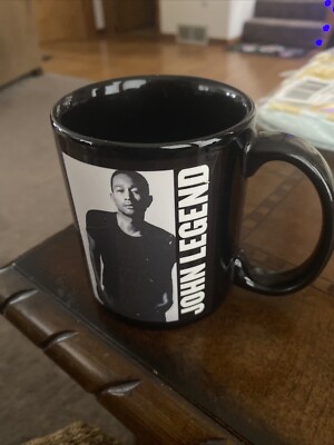 John Legend Coffee Mug, Black Stoneware With His Picture. Made In Thailand Nice!