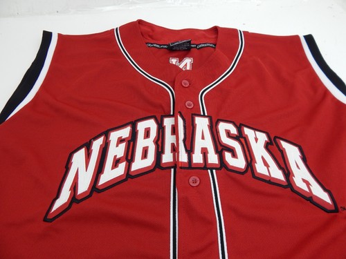 Vintage Nebraska Cornhuskers Jersey Colosseum Red Button Down Large
