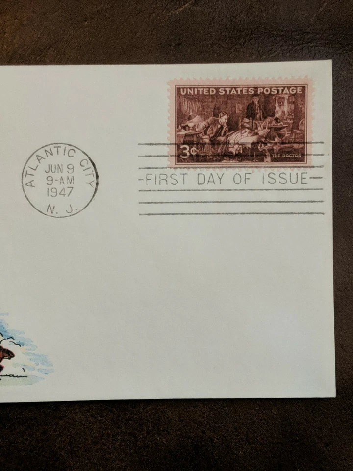 FLUEGEL COVER 1947 1ST DAY ISSUE DOCTORS 100 YEARS PROGRESS SURGERY VIRUS CACHET - Image 3 of 4