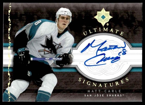 2006-07 Upper Deck Ultimate Collection Signatures Matt Carle Auto San Jose - Picture 1 of 2