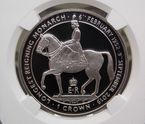 2015 Isle of Man Crown QEII PROOF *Longest Reigning MONARCH* NGC PF69 UC #076