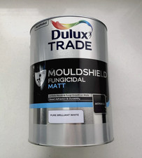 Dulux Trade Anti Mould Paint Fungicidal Matt  - Pure Brilliant White - 5 L