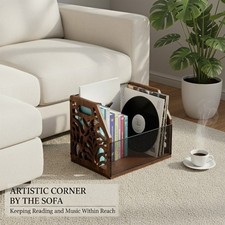 Vintage Vinyl Record Storage Rack, Desktop Organizer for LP Records Books