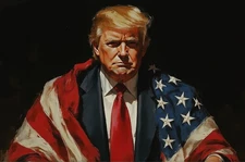 Donald  Trump American Flag AI Generated Photo MAGA President, USA 8X10 Print