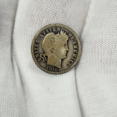 1916-P 10c Barber Dime Philadelphia Ten Cent 90% Silver Early US Coin WOW!