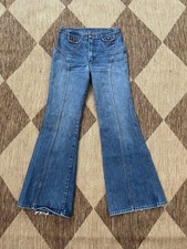 1970's WRANGLER BELL BOTTOM FLARE JEANS MEDIUM WASH POCKETS 11/12
