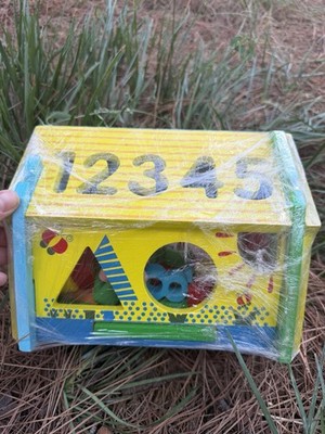 Shape Sorting House Number Pounding  Wooden Educational Toy Montessori