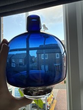 Whitefriars Style Midnight Blue Glass Vase