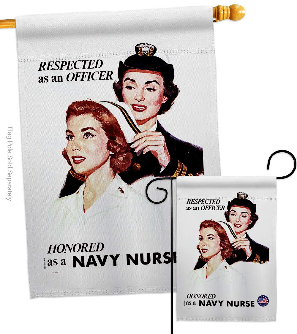 Honor Navy Nurse Garden House Flag Set Armed Forces USN Seabee United State A...