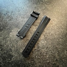 20mm Black Rubber Strap Silicone Watch Band For Omega Seamaster Diver 300M 42 mm