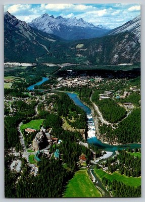 Postcard - Banff National Park The Banff Springs Hotel And Bow Falls