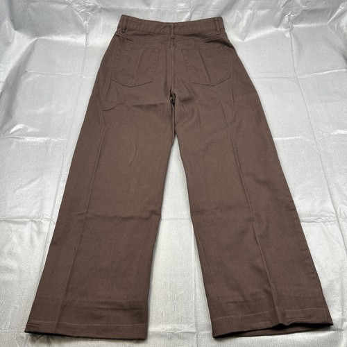 SHEIN braune Baumwollhose mit weitem Bein Damen Größe M US 6 EU 38 Freizeit Schrittlänge 27” - Bild 6 von 6