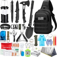 Emergency Survival Kit, 151 Pcs Survival Gear First Aid Kit, Outdoor Trauma Bag 