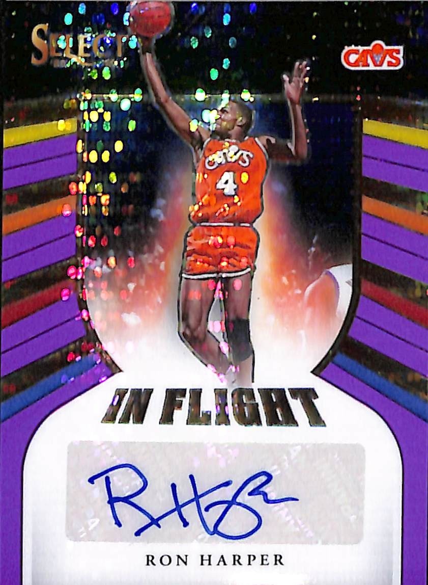 2020-21 Panini #IF-RHP Ron Harper In Flight Signatures Purple Pulsar Prizm #/15
