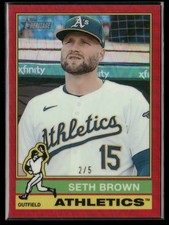 2025 Topps Heritage #292 Seth Brown Chrome Red Refractor #/5
