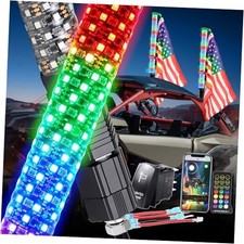 2PCS 2FT Fat Whip Lights UTV Whip Lights with Rocker Switch,High 2FT-2PCS