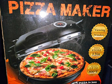 Pizza Maker  Countertop Pizza Oven w/ Window, 12in , Timer, Black