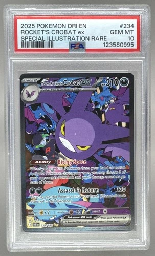 123580995 Team Rocket's Crobat ex 2025 Pokemon Destined Rivals #234/182 PSA 10