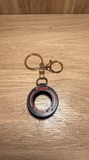 3D Printed F1 Formula 1 Pirelli Soft Tyre (Red) Keyring Carbon Fibre Look Back